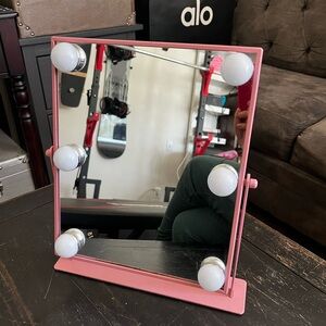 Chic Pink Vanity Mirror with Lights